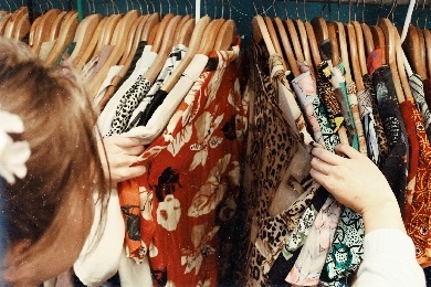 Woman looking at clothes